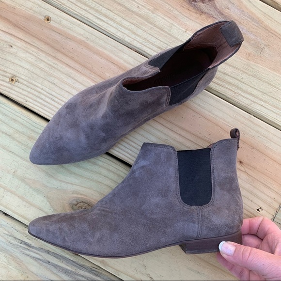 Madewell | Nico Gray Suede Flat Booties 7.5 - Picture 2 of 11